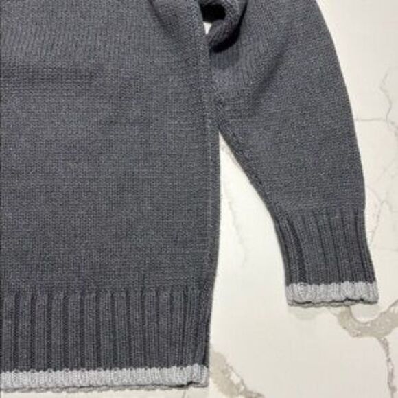 OLD NAVY Boys 1/4 Zip Grey Gray Tight Knit 100% Cotton Collared Sweater Size M - Picture 7 of 16